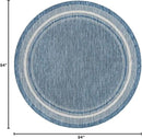 Unique Loom Outdoor Border Collection Area Rug - Soft Border (7' 10" Round, Blue/ Ivory) by GreenHaven Gardens