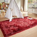 AMTOVO Faux Fur Sheepskin Rug for Living Room, 4 x 6 ft Burgundy Fluffy Area Rug for Bedroom, Playroom, Luxury Room Decor, Rectangle by CozyNest Decor