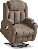 Power Lift Recliner Chair for Elderly with Massage and Heat, Reclining Sofa Chair with USB & Type-C Ports and Cup Holders, L1188(Brown) by CozyNest Decor