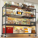 REIBII 60''W Storage Shelves 2399LBS Garage Shelving Heavy Duty with Wheels & Feet, 4 Tier Wire Shelving Adjustable Metal Shelving for Pantry Garage Kitchen Commercial Industrail, 60"W x 18"D x 65.5"H by CozyNest Decor