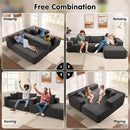 ovios 104" Cloud Sectional Couch with L-Shape Chaise,Modern Modular Sofa with Deep Seat, Upholstered Couches for Living Room Bedroom,No Assembly Required, Grey (Corduroy Fabric) by CozyNest Decor