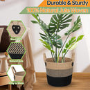 14"x12" Natural Jute Rope Woven Storage Basket with Handles for Plant, Blankets,Toys - Living Room Home Decor,Multifunctional Basket for Organizer,Picnic,Artificial Tree Black and Beige by CozyNest Decor