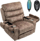 27in Extra Wide Power Lift Recliner Chair for Big Tall with Extended Footrest Heat Massage, Oversized Electric Lift Recliner Chairs for Adults Elderly Seniors, Arm Storage & Cup Holders by CozyNest Decor