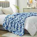 Amélie Home Chunky Knit Throw Blanket for Couch, Soft Chenille Crochet Blanket for Sofa, 50"x60", Space-Dyed Blue by CozyNest Decor