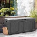 JUMMICO 83 Gallon Outdoor Deck Box Large Resin Storage Box for Patio Furniture Cushions, and Garden Tools (Gray) by CozyNest Decor