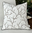 VAGMINE Embroidered Pussy Willow Throw Pillow Cover - 18x18 Inches Square - 100% Cotton Ivory Decorative Cushion Cover - Floral Embroidery - Soft Neutral Accent for Sofa, Bed, Couch, Farmhouse Décor by CozyNest Decor