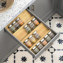AMBIRD Bamboo Spice Drawer Organizer with Non-slip Mat, 4 Tier Jar Spice Rack Tray 13'',Seasoning Organizer for Kitchen,Cabinet,Drawers,Countertop by CozyNest Decor
