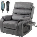 Power Lift Recliner Chair for Adults Elderly Lay Flat Velvet Recliners with Massage Heating, Extended Footrest, Wireless Charging Device, USB Ports, Cup Holder, Lumbar Pillow by CozyNest Decor