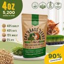 Cat Grass Seeds Mix - 5,200 Non-GMO Heirloom Seeds for Cats & Pets, 4 oz Pack for Growing Fresh Barley, Oat, Rye & Wheat Grass Seeds for Planting, Indoor Plants for Pets, Hairball Remedy for Cats by GreenHaven Gardens