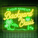 Personalized Backyard Oasis Neon Sign, Custom Tropical LED Wall Light for Patio, Pool Area, Outdoor Bar, Summer Party, Backyard Decor Gift by CozyNest Decor