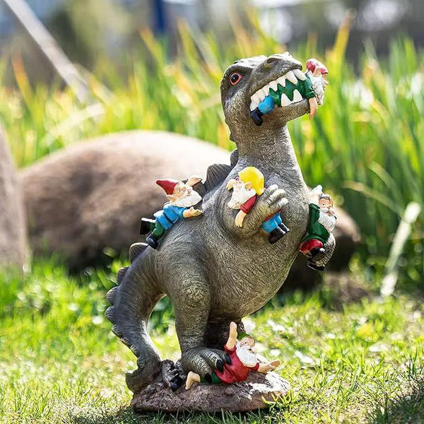 Garden Gnomes Statues Yard Decorations Outdoor Garden Decor, 14” Dinosaur Gnomes Garden Statues, Patio, Lawn Ornament, Gardening Gifts for Women for Housewarming