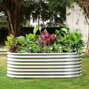 Land Guard Galvanized Raised Garden Bed, 8x4x2ft Planter Boxes Outdoor, Oval Larger Metal Planter Boxes for Vegetables, Fruits, Flowers (Silver) by CozyNest Decor