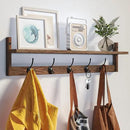 BAMEOS Wall Mounted Coat Rack with Adjustable Easy Install, Rust Proof, Brown Wooden Material, 28.9 Inch Length by CozyNest Decor