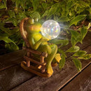 Garden Solar Frog Statue with Glowing Bubble Resin Figurine Outdoor Light Decor Hand-Painted Whimsy for Yard Patio Porch Fairy Decoration Housewarming Unique Gifti for Women by CozyNest Decor