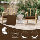 Patio Chair Cushions 19 X 19 X 4 Inch Waterproof Outdoor Seat Cushions for Patio Furniture, Outdoor Sofa Couch Pads with Ties & Handle, Set of 2, Chocolate by GreenHaven Gardens