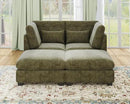 Oversized Modular Sofa, Extra Deep Cloud Chenille Sectional Couch with Ottoman Chaise, Fluffy Chenille 2 Seater Sofa Bed for Living Room, Villa (Sofa Bed 4 Seater, Chenille Green) by CozyNest Decor