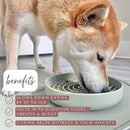 The Slowdown Bowl Silicone Slow Feeder for Dogs & Puppies, Slow Eating, Modern Lick Mat Design, Reduces Gulping, Fits 2 Cups 7.5” Across x 1.5” Tall, Mealtime Challenge, Medium-Blush by CozyNest Decor
