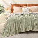 EMME Muslin and Fleece Throw Blanket Reversible - 50"*60" Sage Green Soft Warm Throw Blankets for Couch Bed Picnic Travel Bed