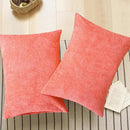CaliTime Throw Pillow Covers Decorative 20 X 26 Inches Pack of 2 Cozy Chenille Standard Pillow Shams Cases for Couch Sofa Bed Living Room Home Living Coral by CozyNest Decor
