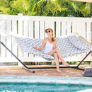 SUNCREAT 55 Inch Extra Large Double Hammock with Stand, 475lbs Capacity, Outdoor Portable Hammock with Hardwood Spreader Bar, Extra Large Pillow, Grey by GreenHaven Gardens