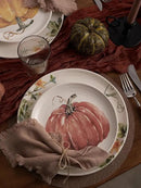 Bico Pumpkin Feast Dinner Plates Set of 4, 11 Inch Large Ceramic Plates for Pasta, Steak, Stylish Serving Dishes, Microwave and Dishwasher Safe, Gift for Housewarming and Thanksgiving by CozyNest Decor
