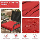 Patio Chair Cushions 19 X 19 X 4 Inch Waterproof Outdoor Seat Cushions for Patio Furniture, Outdoor Sofa Couch Pads with Ties & Handle, Set of 2, Red by GreenHaven Gardens