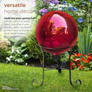 Alpine Corporation 10" Diameter Indoor/Outdoor Glass Gazing Globe Yard Decoration, Red by GreenHaven Gardens