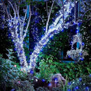 JMEXSUSS 2 Pack Blue and White Solar String Lights, Each 100 LED 33ft Solar Christmas Lights Outdoor Waterproof, 8 Modes Green Wire Solar Lights for Outside Garden Patio Party Decoration by GreenHaven Gardens