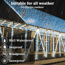 2-Pack 200FT Solar String Lights for Outside, 600 LED Extra-Bright Outdoor Light With 19 Modes & Timer, Waterproof Fairy Lights for Garden Patio Tree Christmas Decorations Blue & White by GreenHaven Gardens