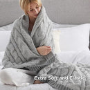 Bedsure Cable Knit Twin Blanket for Couch Bed - Breathable Chenille Chunky Knit Twin Blanket for Decorative Gift, GentleSoft Cozy and Warm for Winter and All Seasons, Grey, 60x80 Inches by CozyNest Decor