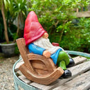 Drinking Coffee Faceless Garden Gnome Statue Decoration 7.1" Figurine Ornament for Indoor Outdoor Home Patio Yard Lawn by CozyNest Decor