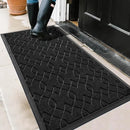 Yimobra Front Door Mat Outdoor Indoor 47x24, All-Season, All-Weather, Heavy Duty Welcome Door Mats Outside Entrance, Non Slip Porch Patio Entrance Mat, Black by CozyNest Decor