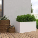 White Steel Planter Outdoor Indoor Planter Box Galvanized Steel Metal Large Planters Rectangular Flower Pot 31.5 In L x 16 In W x 16 In H Modern Commercial Residential for Trees Patio Deck Yard Garden by CozyNest Decor