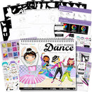 Fashion Angels I Just Wanna Dance Fashion Sketch Set, Create Dance-Themed Outfits with 35 Sketch Pages, 100+ Stickers & Stencils, Fun Craft Kit for Kids by TinyTreasures Baby Boutique