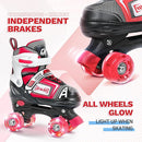 Adjustable Quad Skates for Kids, Teens, and Adults – Light-Up Wheels – Comfortable Fit, Secure Closure, Indoor and Outdoor Roller Skates for Boys and Girls by TinyTreasures Baby Boutique