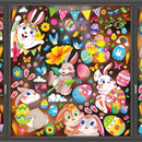 Large Easter Window Clings - Bunny Window Stickers Decals for Glass Windows, Cute Easter Egg Double Sided Reusable Window Holiday Decorations, Bird Office Spring Patry Decor, 9Sheet/121PCS by CozyNest Decor