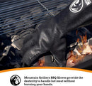 Mountain Grillers Extreme Heat Resistant Gloves for Grill BBQ High Temperature Fire Pit Gloves Barbecue Cooking, Smoker, Oven, Fryer, Grilling Waterproof, Fireproof Oil Resistant Neoprene Coating 14in by GreenHaven Gardens