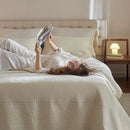MarCielo 3-Piece 100% Cotton Oversized Bedspread Lightweight Quilt Coverlet Embroidery Farmhouse Bedding Set (TG Yellowish Beige, Oversized King (118"x106")) by CozyNest Decor