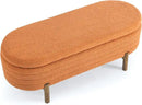 Furniliving 46” Storage Benches, End of Bed Bench with Button-Tufted Large Upholstered Storage Ottoman Teddy Window Bench with Storage Shoe Cabinet Bench, for Bedroom, Entryway, Closet, Orange by CozyNest Decor