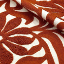 Alysheer Farmhouse Floral Leaves Embroidered Decorative Throw Pillow Cover 18x18 inches, Boho Tufted Flowers Embroidery Pattern Chic Cotton Cushion Case for Couch Bed Sofa Living Room(Burnt Orange) by CozyNest Decor