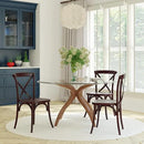 EMMA + OLIVER Walnut X-Back Chair by CozyNest Decor