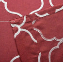 MIUCO Moroccan Embroidered Semi Sheer Curtains Faux Linen Grommet Window Curtains for Bedrooom 52 x 84 Inch 2 Panels, Burgundy by CozyNest Decor