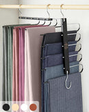 MORALVE Pants Hangers Space Saving - European Beechwood Scarf and Jean Hangers - Closet Organizer and Space Saver Pant Rack, Leggings Hanger, and Scarf Holder with 360° Swivel Hook (1 Pack) by CozyNest Decor