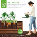 Best Choice Products 8x4x2ft Outdoor Metal Raised Garden Bed, Deep Root Planter Box for Vegetables, Flowers, Herbs, and Succulents w/ 478 Gallon Capacity - Wood Grain by GreenHaven Gardens