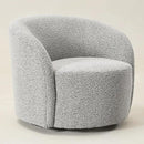 KINWELL Sherpa Swivel Barrel Chair & Round Ball Pillow Set - 34" Wide Modern Boucle Accent Chair with 9” Matching Nordic Decorative Throw Pillow for Living Room and Bedroom(Black White) by CozyNest Decor
