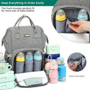 Diaper Bag Backpack, Diaper Bags for Baby Girls Boys, Baby Bags for Moms Dads, Nappy Changing Bag with Insulated Pockets,Multi-functional Waterproof Backpack with Stroller straps - Grey by TinyTreasures Baby Boutique
