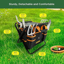 Gardening Tool Set, Stainless Steel 7-Piece Gardening Tools with Heavy-Duty Folding Stool and Detachable Canvas Tote Bag, Black and Orange, Ideal Gardening Gifts for Women and Men by GreenHaven Gardens