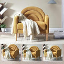 Accent Chair Reading Chair with Armrest, Small Comfy Chair for Small Spaces, Modern Linen Upholstered Armchair for Bedroom & Living Room, Single Sofa Chair with Wood Legs, Easy Assembly (Yellow) by CozyNest Decor