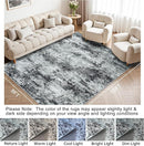 Area Rugs 8x10 Living Room Rugs: Modern Abstract Washable Rug with Non-Slip Backing, Stain Resistant Indoor Floor Large Carpet for Bedroom Dining Room Table Nursery Hallway Home Office Dark Black/Gray by TinyTreasures Baby Boutique
