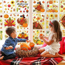 9 Sheets Thanksgiving Window Clings, 115PCS Thanksgiving Decorations Window Stickers, Turkey Decal Stickers with Cute Cones Nuts Maple Leaves Patterns for Fall Harvest Decorations Decor Accessories by CozyNest Decor